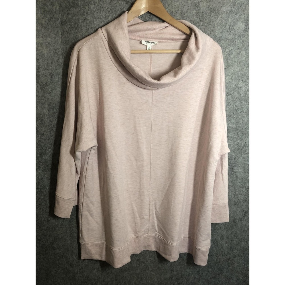 HAVEN Tunic Sweatshirt Womens‎ XL Pink Cowl Neck Dolman Sleeve Oversized